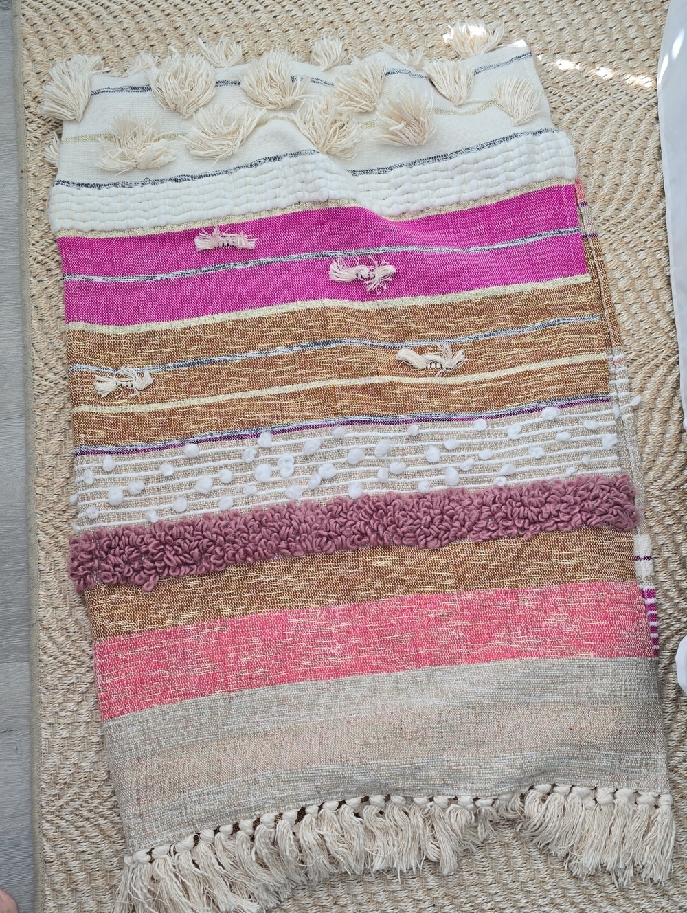 Multicolor Textured Stripe Throw
